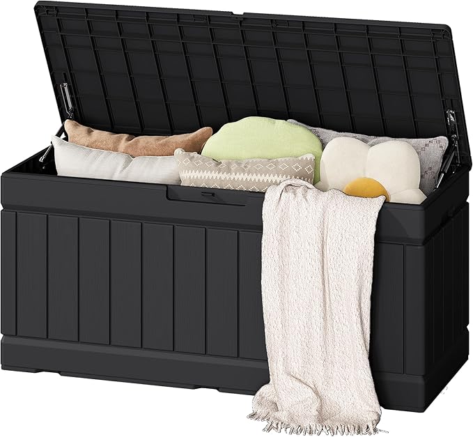 Flamaker Outdoor Storage Box 80 Gallon Resin Waterproof Deck Box Delivery Box by Flamaker