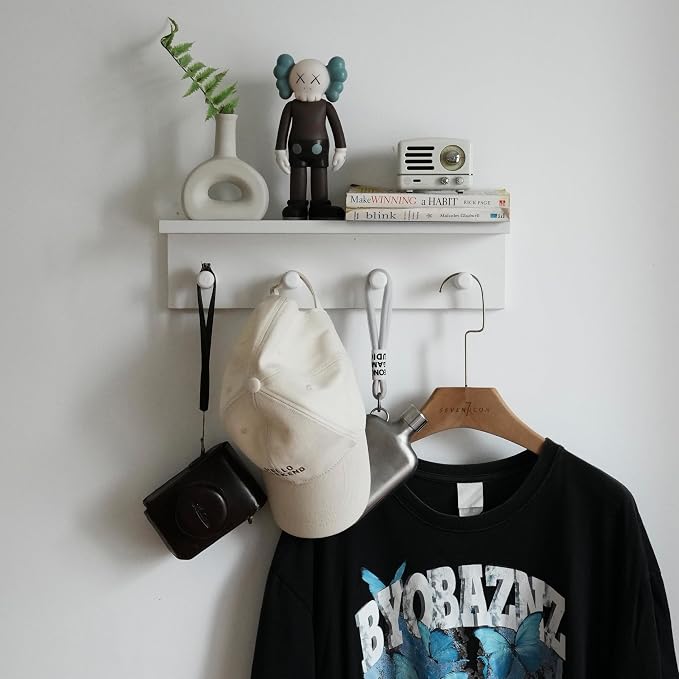 Entrance Coat Rack ，Coat Hooks, Wall-Mounted Wooden Hook Rack, Wall-Mounted - Image 3