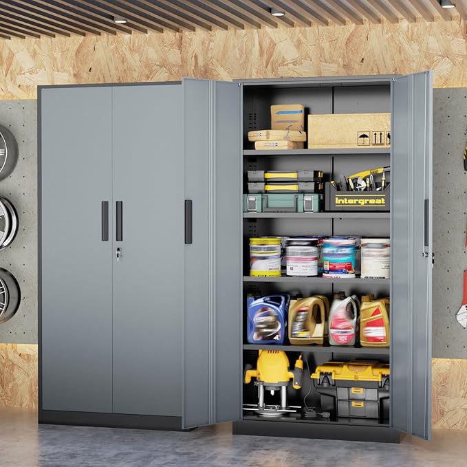 INTERGREAT Metal Storage Cabinet, Tall Metal Cabinet - Image 2