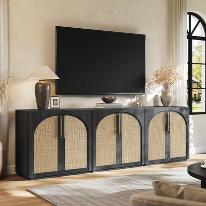 Buffet Cabinet with Rattan Doors, 94.5'' W Arched Sideboard | Modular Sideboard by MorganBrig