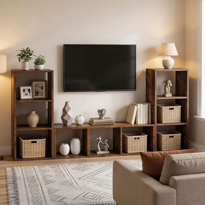 POWERSTONE 3 Cube Storage Organizer Set of 2, 3 Tier Cubby Bookshelf - Image 6