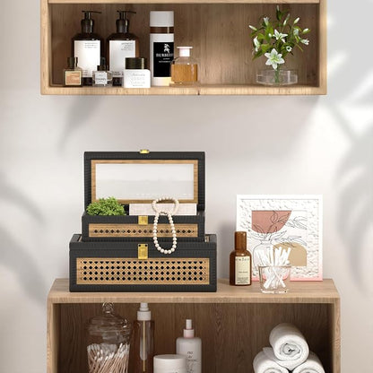 Rattan Decorative Box, Boho Display Boxes - Image 6