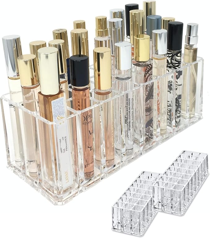 BY ALEGORY Acrylic Rollerball Perfume Organizer Beauty Scent Holder 24 Space by BYALEGORY