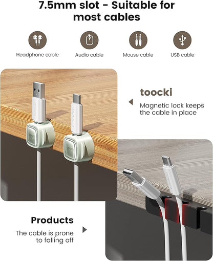 12 Pack Magnetic Cable Clips – Cord Organizer & Holder, Toocki Adhesive Cable - Image 9