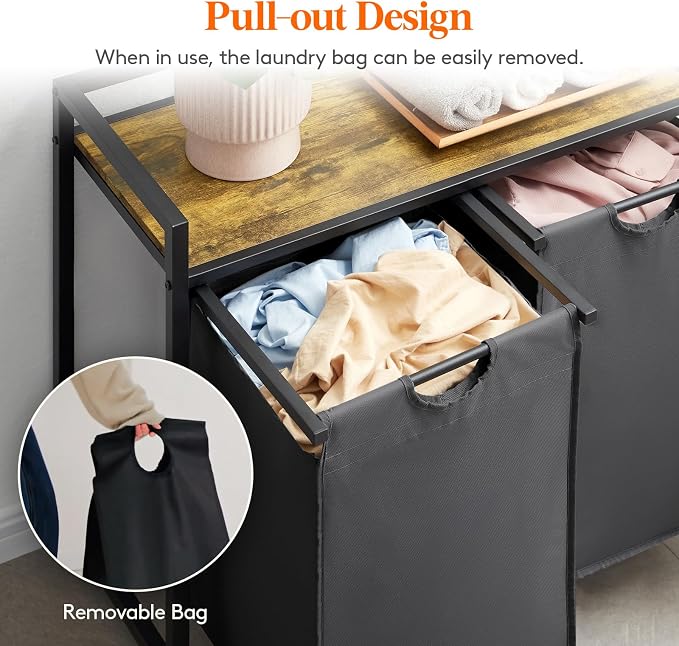 Lifewit Laundry Hamper 4 Section, 168L Pull out Laundry Clothes Basket Organizer - Image 2
