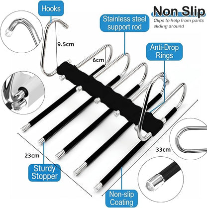 Upgrade Pant Hangers Space Saving, Non Slip Stainless Steel Multifunctional - Image 3