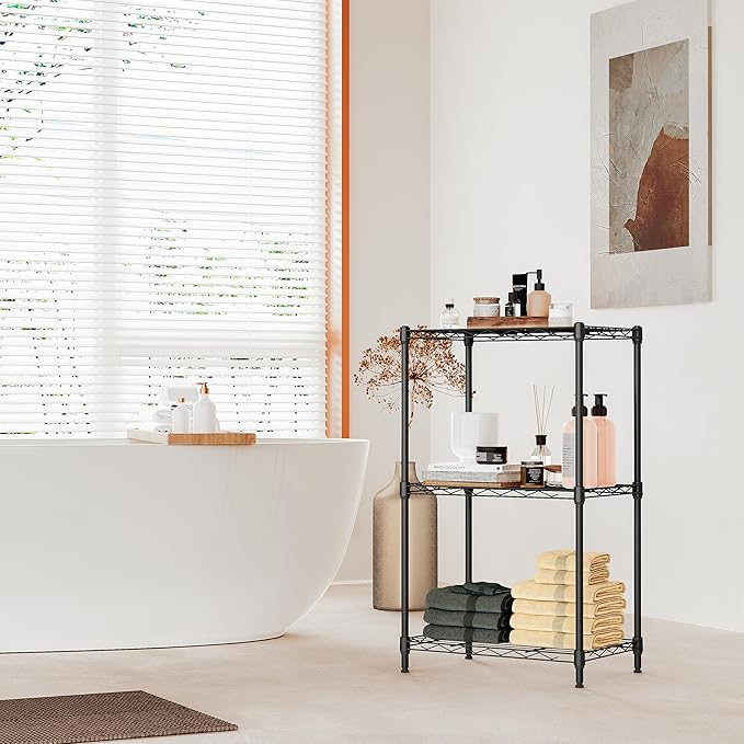 IZEUK 3 Tier Metal Wire Shelving Rack Storage Shelves - Image 2