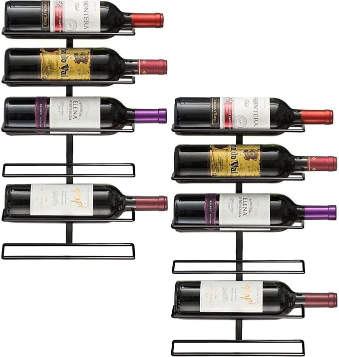 Sorbus Wall Mount Wine Rack – Holds 6 Bottles – Black Metal Wine Bottle Holder by Sorbus