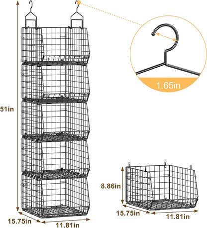 Capacity Upgrade Edition Deeper 4'' 5 Tier Foldable Hanging Closet Organizer - Image 3