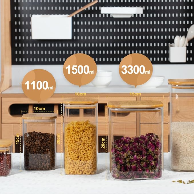 52oz Airtight Glass Square Storage Canister - Image 9