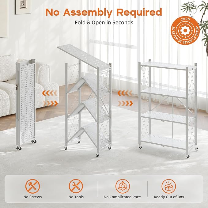 Fenbeli Foldable Shelves with Wheels - Image 7
