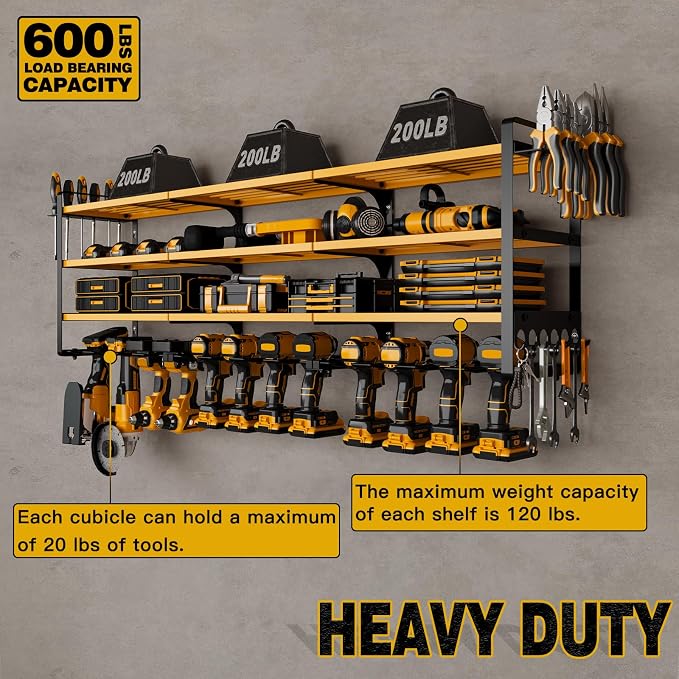 48" Large Power Tools Organizer Wall Mount, 12 Drill Holder - Image 4