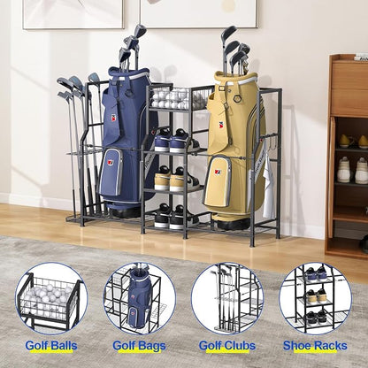 samstar Golf Storage Garage Organizer, Golf Bag Storage Stand 2 Golf Bags and - Image 4