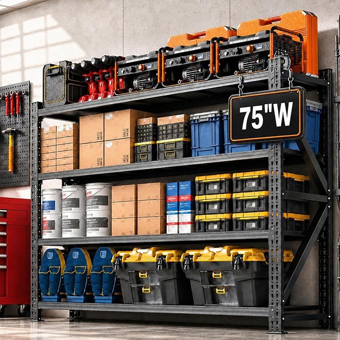6000LBS 4 Tier Garage Storage Shelves, Heavy Duty Adjustable Storage Rack by Unknown