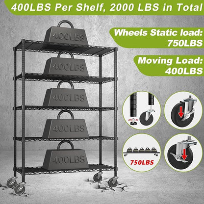 45" W x 20" D x 72" H Wire Shelving Unit - Image 4
