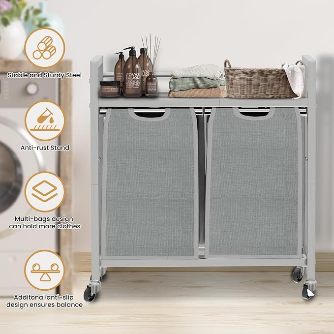 Laundry Hamper, Laundry Basket, Laundry Sorter - Image 6