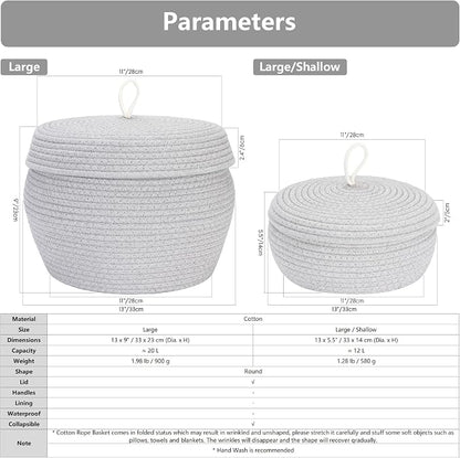 Sea Team Round Cotton Rope Storage Basket - Image 7