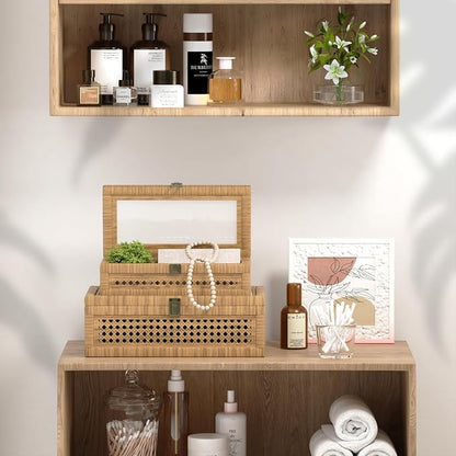 Rattan Decorative Box, Boho Display Boxes - Image 6