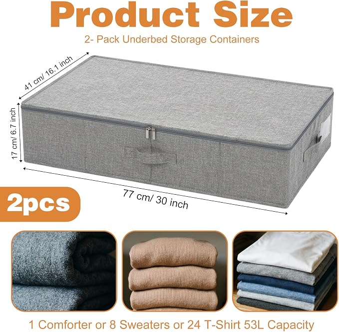 2-Pack Under Bed Storage Containers - Image 2