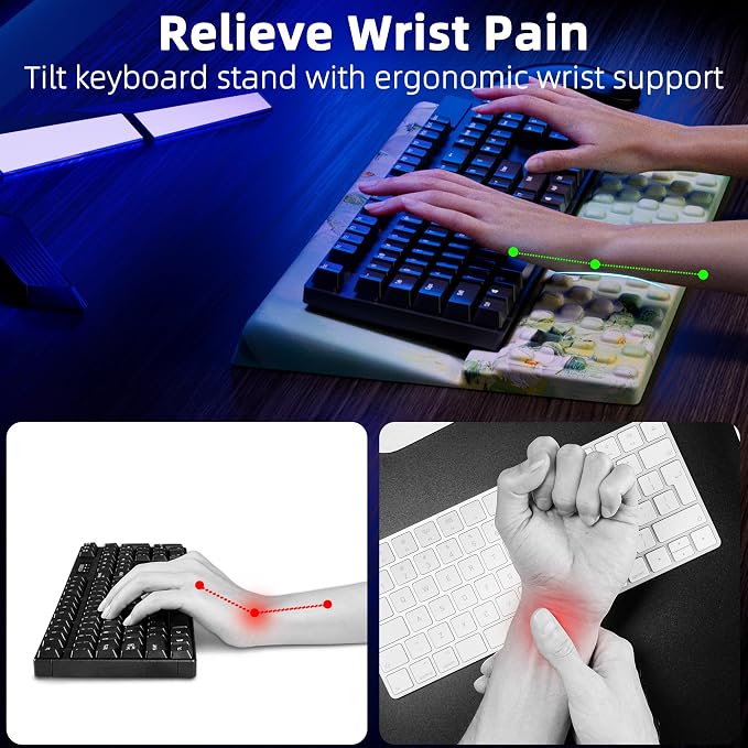 Ospelelf Keyboard Wrist Rest Pad, Comfy Ergonomic Keyboard Stand Holder - Image 2