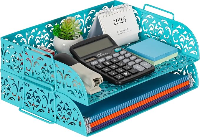 EasyPAG Paper Organizer for Desk 2 Tier Stackable Paper Tray for A4 Legal Size by EasyPAG