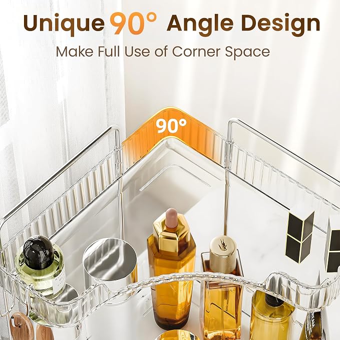 Corner Bathroom Counter Organizer 2 Tier Bathroom Organizers and Storage - Image 3