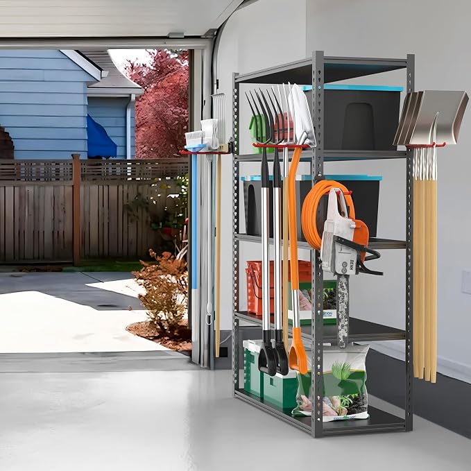 TORACK Garden Tool Organizer Wall Mount, Garage Folding Chair Storage Rack - Image 6