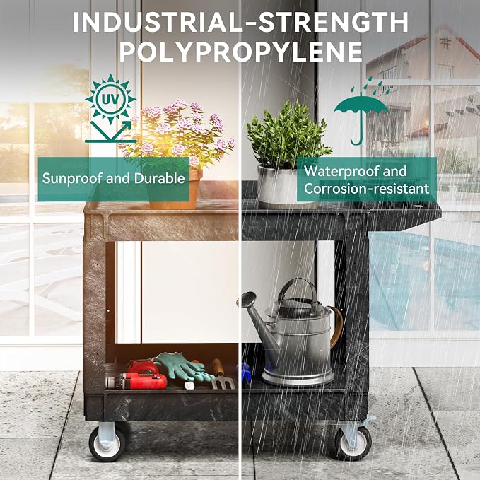 YITAHOME Utility Cart on Wheels, 550 lbs Capacity, 45 x 25 Inch Rolling Work - Image 5
