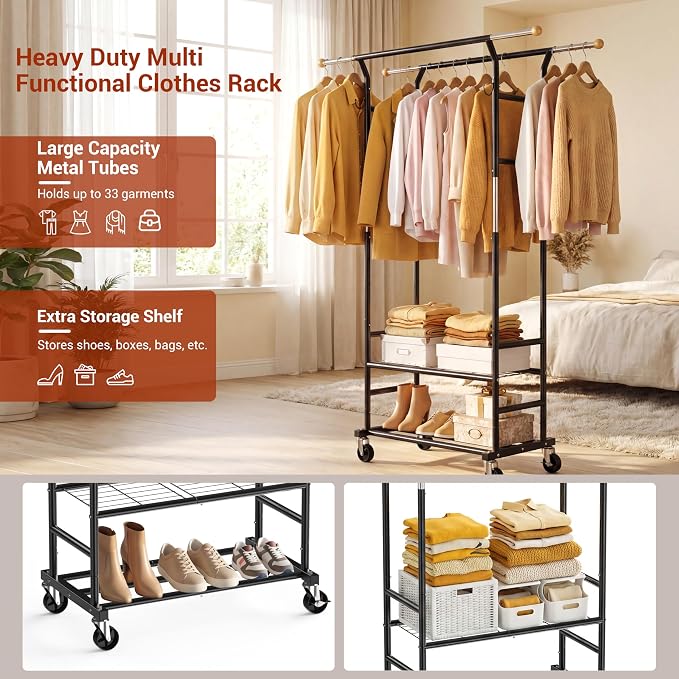 Clothes Rack with 3-Level Height Adjustment - Image 2