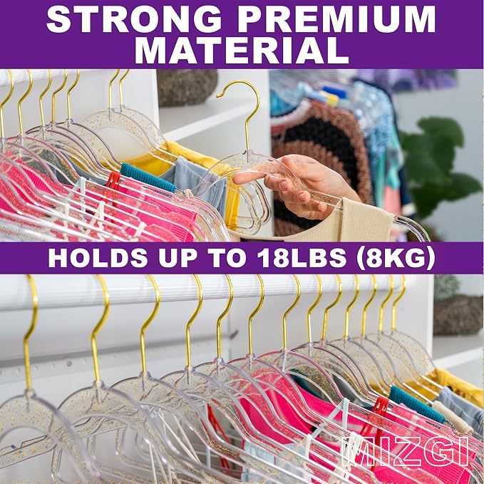 Premium Clear Invisible Acrylic Hangers, Crystal Plastic Hangers - Image 2