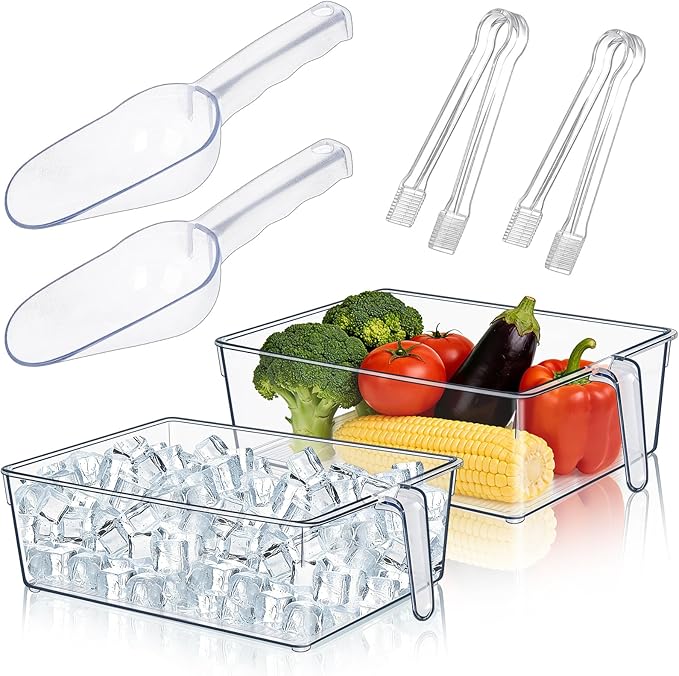 Clear Ice Bucket for Freezer, Ice Cube Storage Bin by Unknown