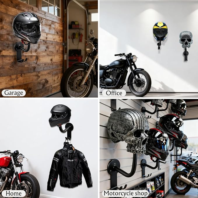 Helmet Holder, Skull Helmet Holder Wall Mount Helmet Rack - Image 7
