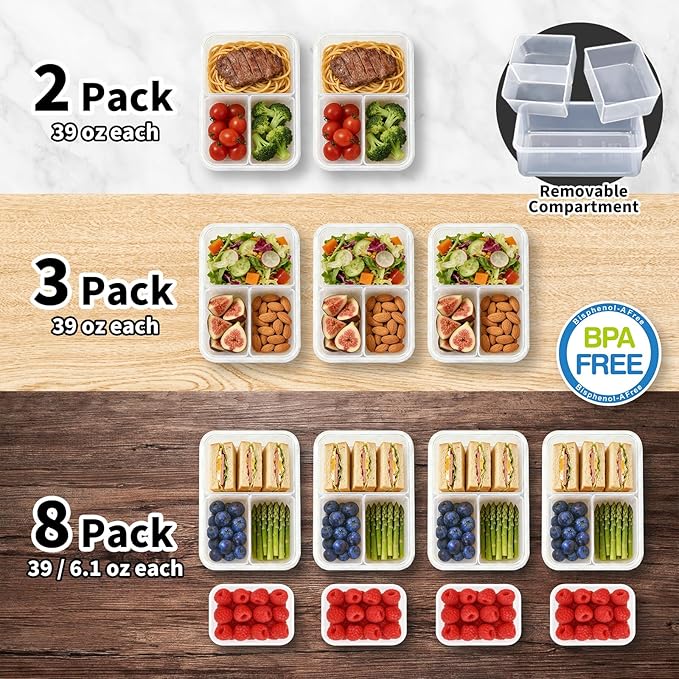 KIGI Meal Prep Containers for Lunch, Leak-Proof, Airtight lid, Microwave Safe - Image 6