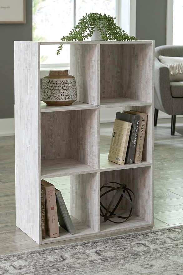 Signature Design by Ashley Paxberry Coastal 6 Cube Storage Organizer or Bookcase - Image 6
