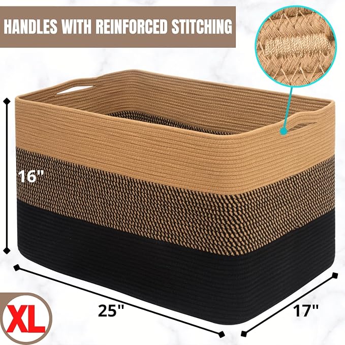 MINTWOOD Design 112L Extra Large Blanket Basket Holder Living Room, Pool Towels - Image 7