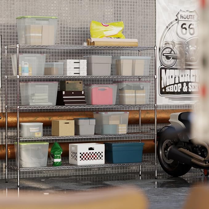 18" Deep x 72" Wide x 64" Height Wire Shelving Kit | 5-Tier | NSF Commercial - Image 5