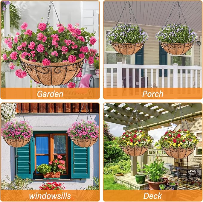 2 Pack 10 Inch Metal Hanging Baskets - Image 7