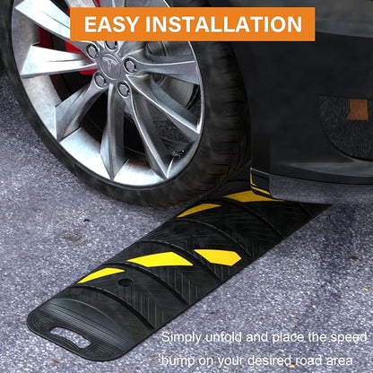 OrangeStar 6Ft Portable Rubber Speed Bump, Heavy Duty Speed Hump w/Reflective - Image 5