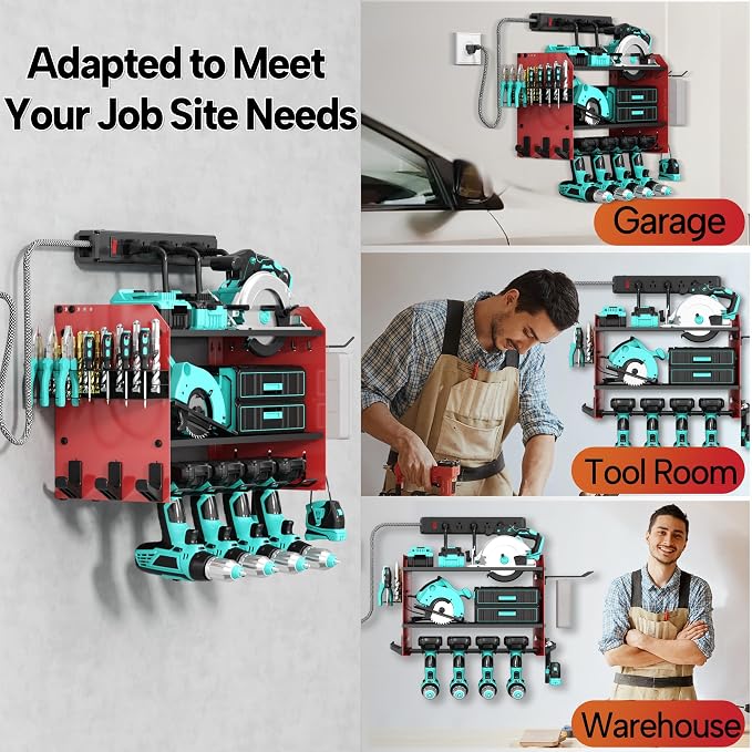 3 Layer Heavy Duty Power Tool Organizer Wall Mount - Image 8