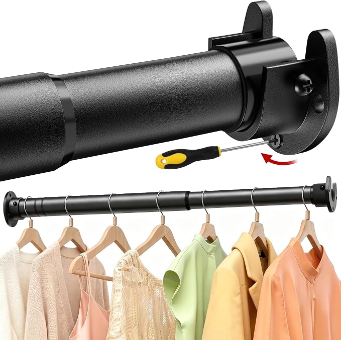 17 to 84 Inch Closet Rods for Hanging Clothes by Besslly
