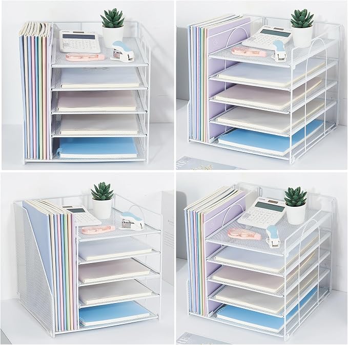LEKETREE Desk Organizers and Accessories, 5-Tier Paper Letter Tray Organizer - Image 6