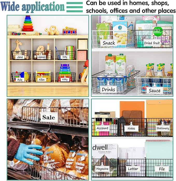 Wire Shelf Label Holder, ELEMGULY 35PCS Plastic Basket Label Holders - Image 5
