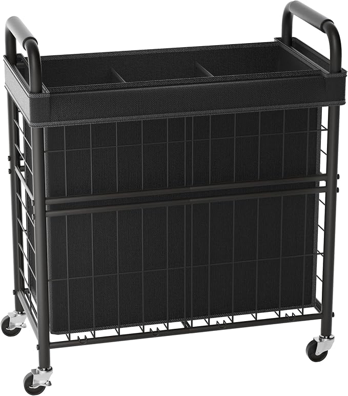 Laundry Hamper 3 Section, 145L Rolling Laundry Sorter Basket by Ollieroo