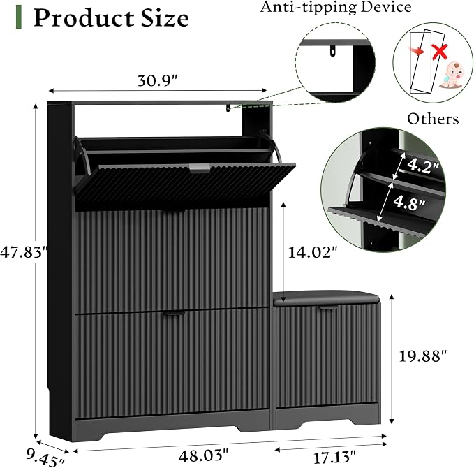 Xixini Shoe Storage Cabinet for Entryway - Image 2