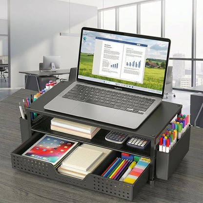 ECOLOVI Desk Organizer and Accessories, 2-Tier Computer Monitor Stand Rise - Image 4