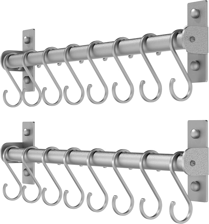 Dseap Kitchen Utensil Holder Hanger, Pot and Pan Rack Wall Mounted, Kitchen Rail by Dseap