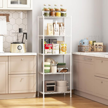 HOMEFORT 5-Shelving Unit, Adjustable Wire Shelving, Metal Wire Shelf Rack - Image 2