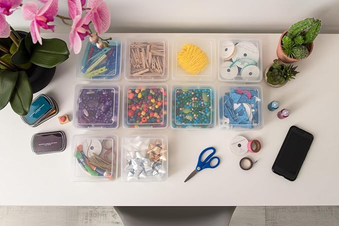 IRIS USA Pencil Case Boxes, |Made in USA|, Plastic Bead Organizing Containers - Image 4