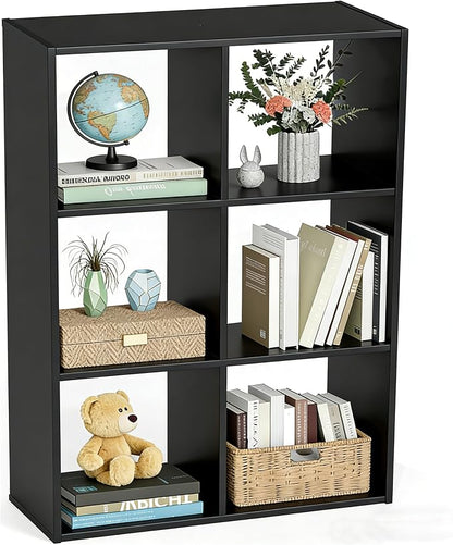 Simple Deluxe 6 Cube Storage Organizer, 3 Tier Stackable Bookshelf, Open Cube by SimpleDeluxe