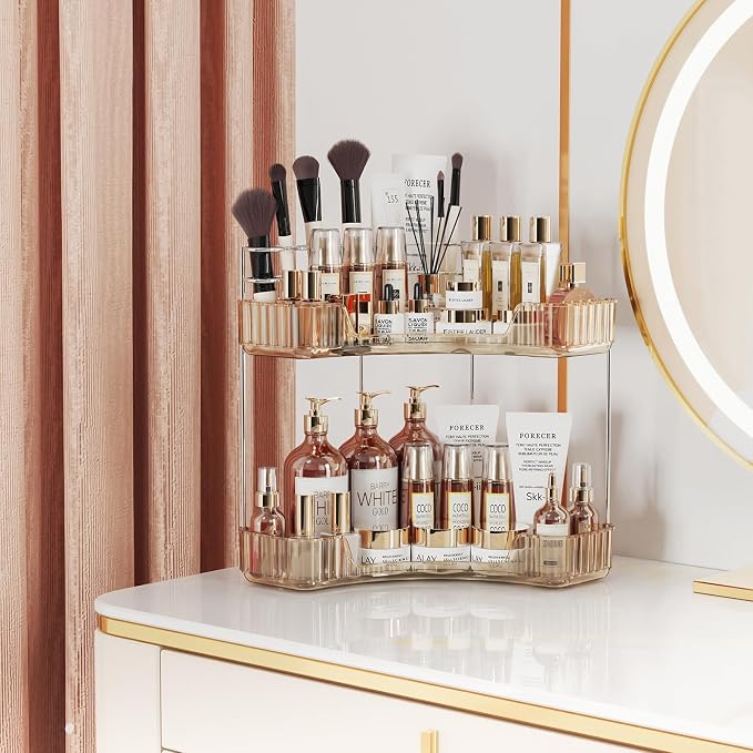 2-Tier Corner Bathroom Counter Organizer - Image 4